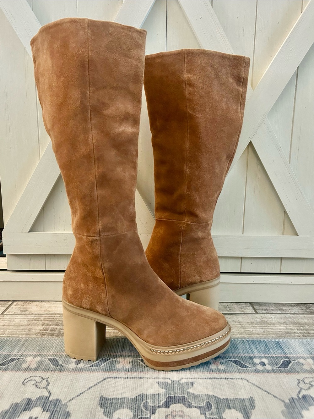 Steve Madden Chestnut Suede Leather Knee High Boots SHIL03S1 9.5M